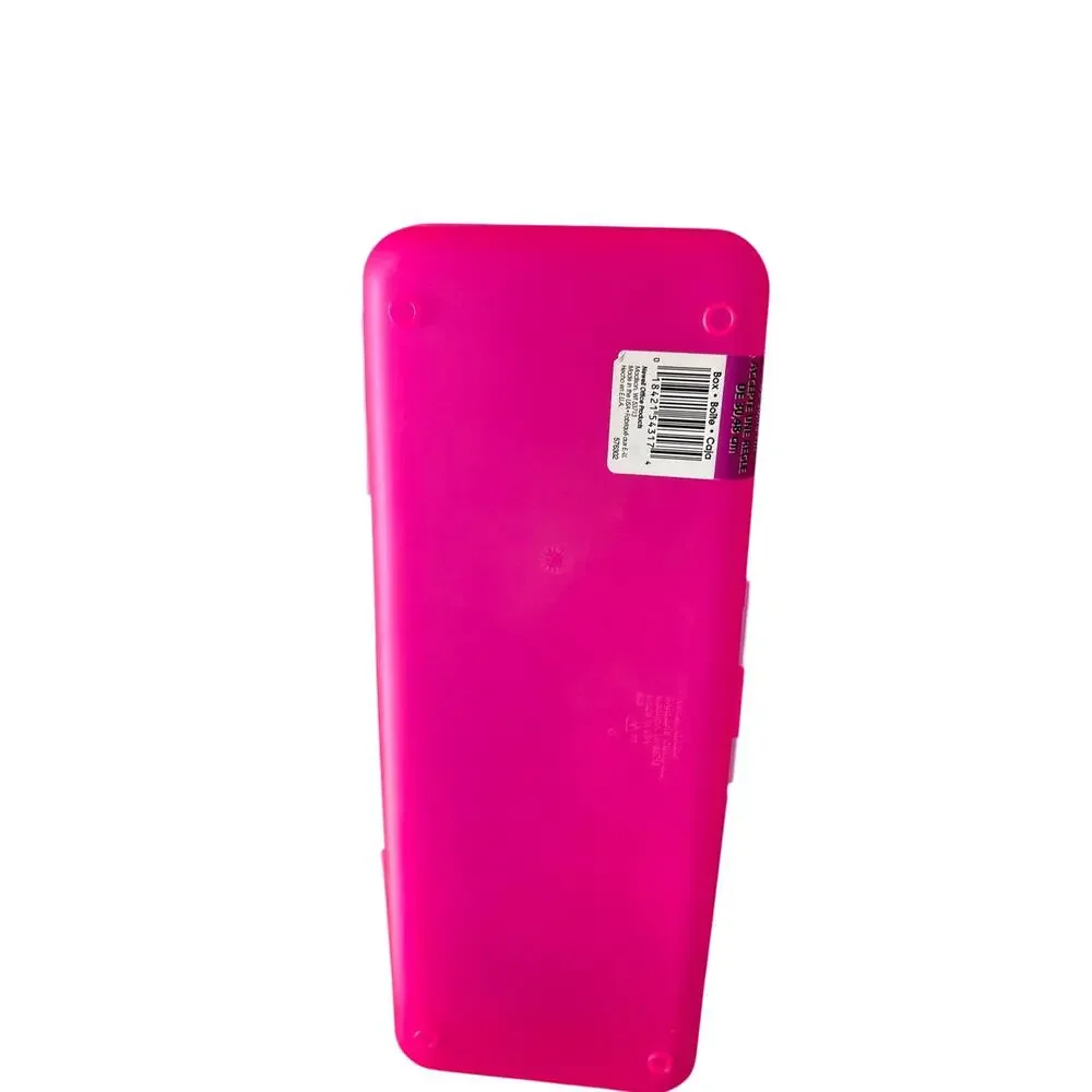 Vintage 1990s SpaceMaker Pink Plastic Pencil Box School Supply Storage Case